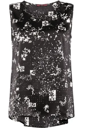 High Floral print sleeveless tank top