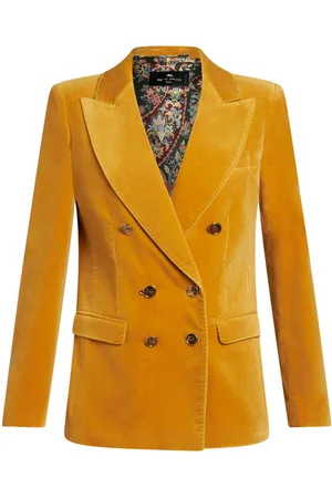 Etro Logo-engraved buttons velvet blazer