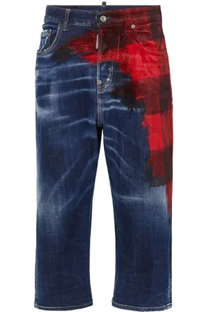 Dsquared2 Checked-panel denim jeans