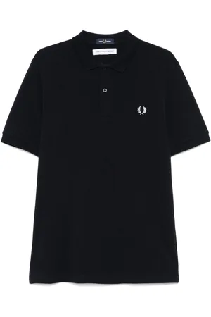 Comme des Garçons X Fred Perry slogan-print polo shirt