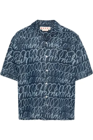 Marni Echoes-print denim shirt