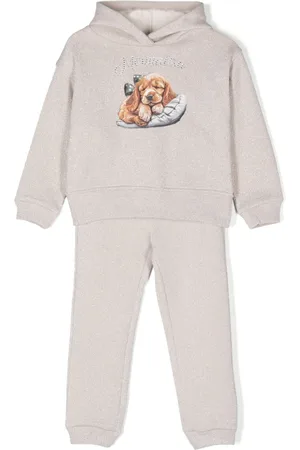 MONNALISA Lurex-detail dog-print tracksuit
