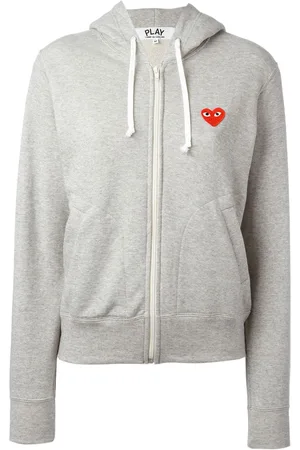 Comme des Garçons Heart-appliqué cotton hoodie