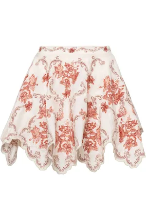 Agua by Agua Bendita Retrato Florero embroidered mini skirt