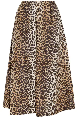 Ganni Leopard-print midi skirt