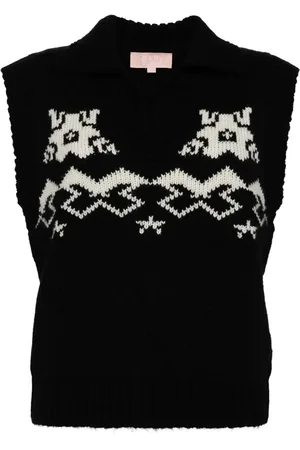 BAPY Intarsia knitted vest