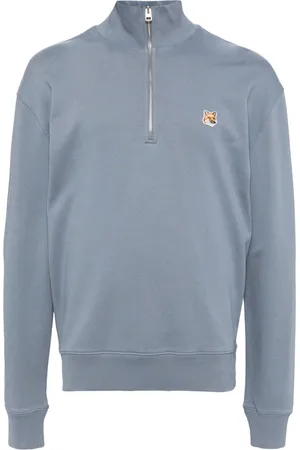 Maison Kitsuné Fox Head-patch half-zip sweatshirt