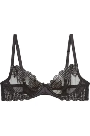 FLEUR DU MAL Heart embroidered demi bra