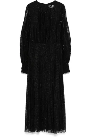 NISSA Floral-lace midi dress