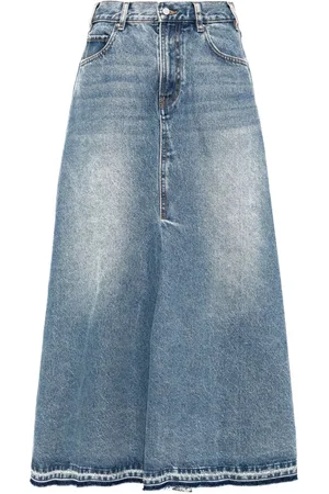 JNBY Distressed maxi denim skirt