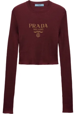 Prada Intarsia-knitted logo top