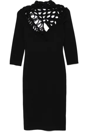 Roberto Cavalli Open-knit detailed midi dress