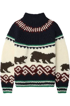 Kolor Patterned intarsia-knit jumper