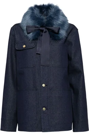 Cynthia Rowley Detachable faux-fur collar jacket