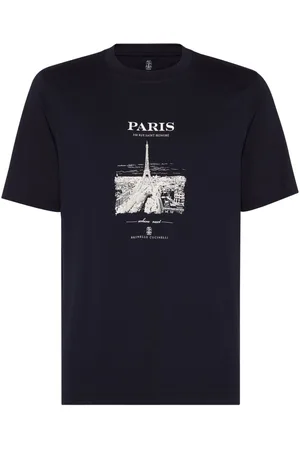 Brunello Cucinelli Cotton paris graphic print t-shirt
