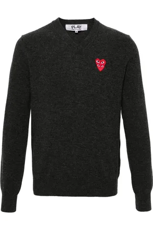Comme des Garçons Heart-patch wool jumper