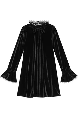 Ganni A-line velvet mini dress