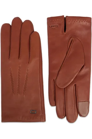 LANCEL Sellier logo-stamp lather gloves