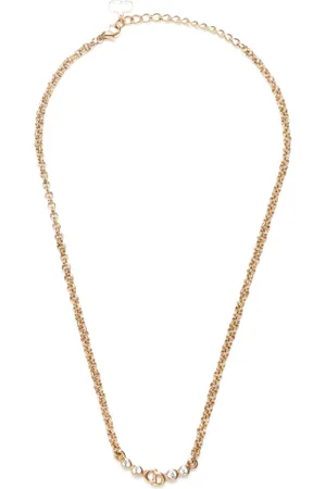 Dior Rhinestone-embellished CD-pendant necklace