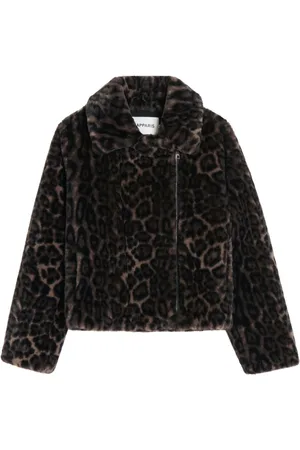Apparis Leopard-print zippered faux-fur jacket