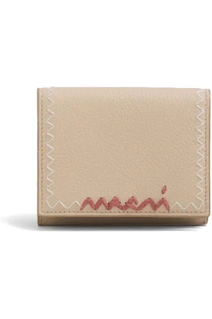 Marni Logo-embroidered leather wallet