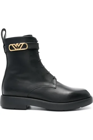 Emporio Armani Eagle-logo leather boots