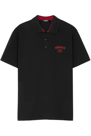 VERSACE Logo-embroidered polo shirt