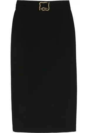 Roberto Cavalli Metal-snake detail midi skirt