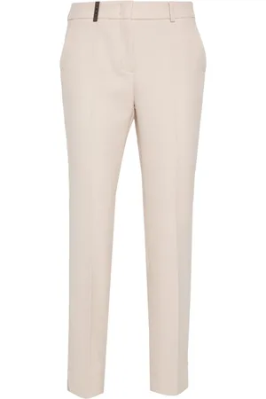 PESERICO SIGN Leather-tag trousers