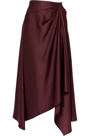 Erdem Asymmetric-design draped midi skirt