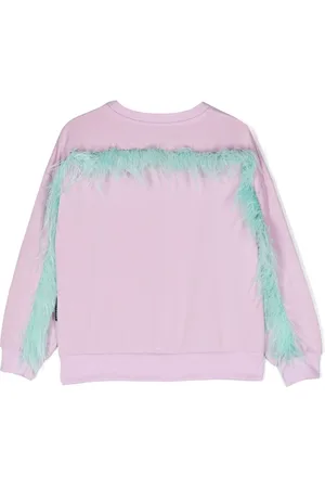 Le pandorine Feather-trim organic cotton sweatshirt