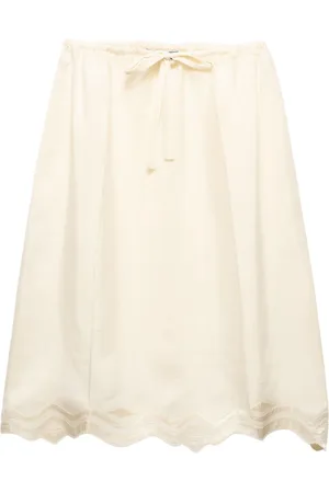 Prada Drawstring-waist silk midi skirt