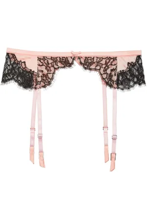 FLEUR DU MAL Iris lace garter belt