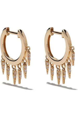 Sydney Evan 14kt gold Fringe huggie diamond hoop earrings