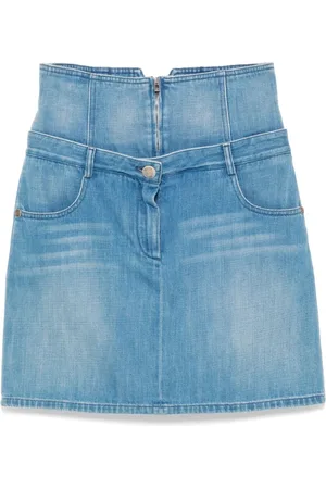 CHANEL 2010s panelled denim skirt
