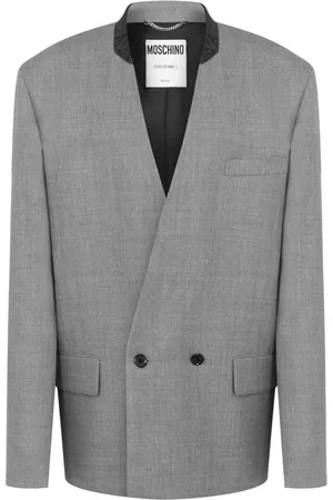 Moschino Collarless double-breasted blazer