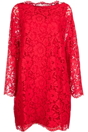VALENTINO GARAVANI Floral-lace mini dress