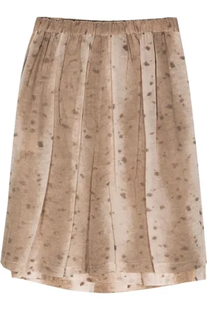 Comme des Garçons 2000s georgette printed midi skirt