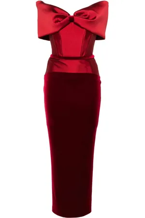 Cristallini Off-shoulder taffeta gown