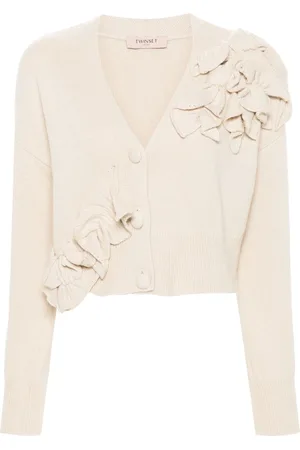 Twin-Set Floral-appliqué cardigan