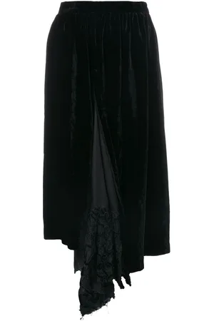 Comme des Garçons Velveteen cropped asymmetric trousers