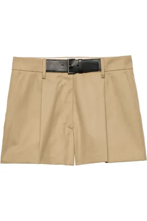 Prada Belted twill shorts