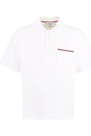 Thom Browne RWB-stripe cotton polo shirt