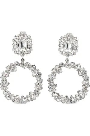 Self-Portrait Crystal-embellished hoop earrings