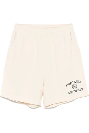 Sporty & Rich Varsity Crest-print track shorts