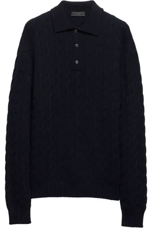 Prada Cable-knit polo sweater