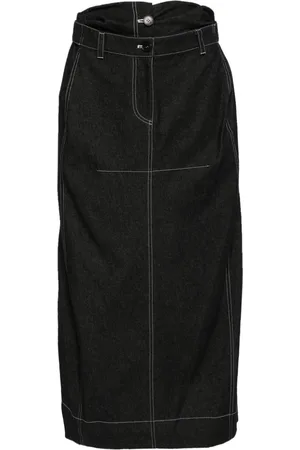 Low Classic Double waist maxi denim skirt