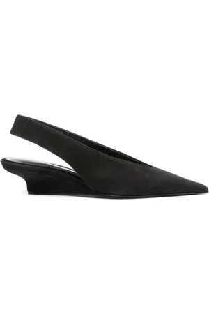 Totême 40mm The Suede Wedge-Heel slingback pumps