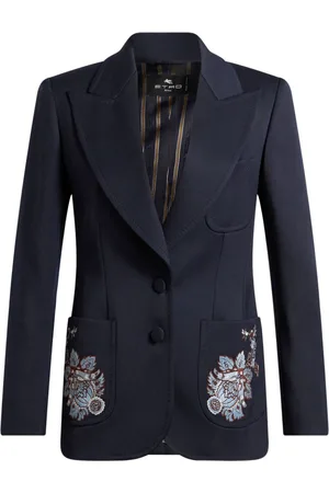 Etro Floral-embroidered wool blazer