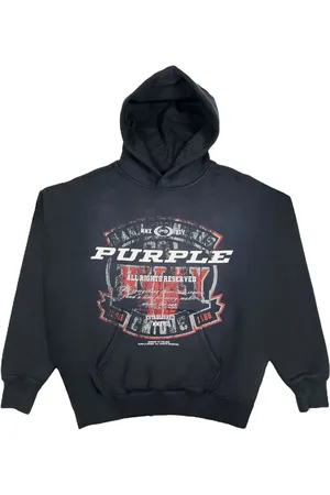 Purple Brand Graphic-print cotton hoodie